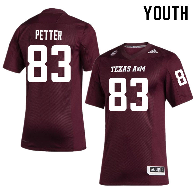 Youth #83 Chase Petter Texas A&M Aggies College Football Jerseys Sale-Maroon - Click Image to Close